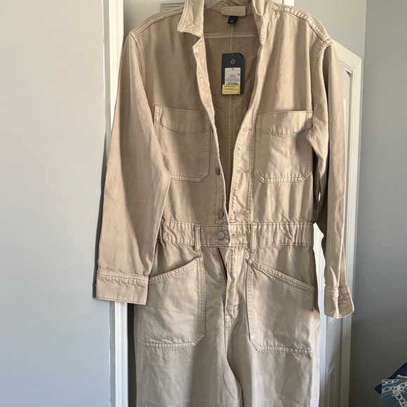 Tan Utility Jumpsuit - Picture 1 of 5